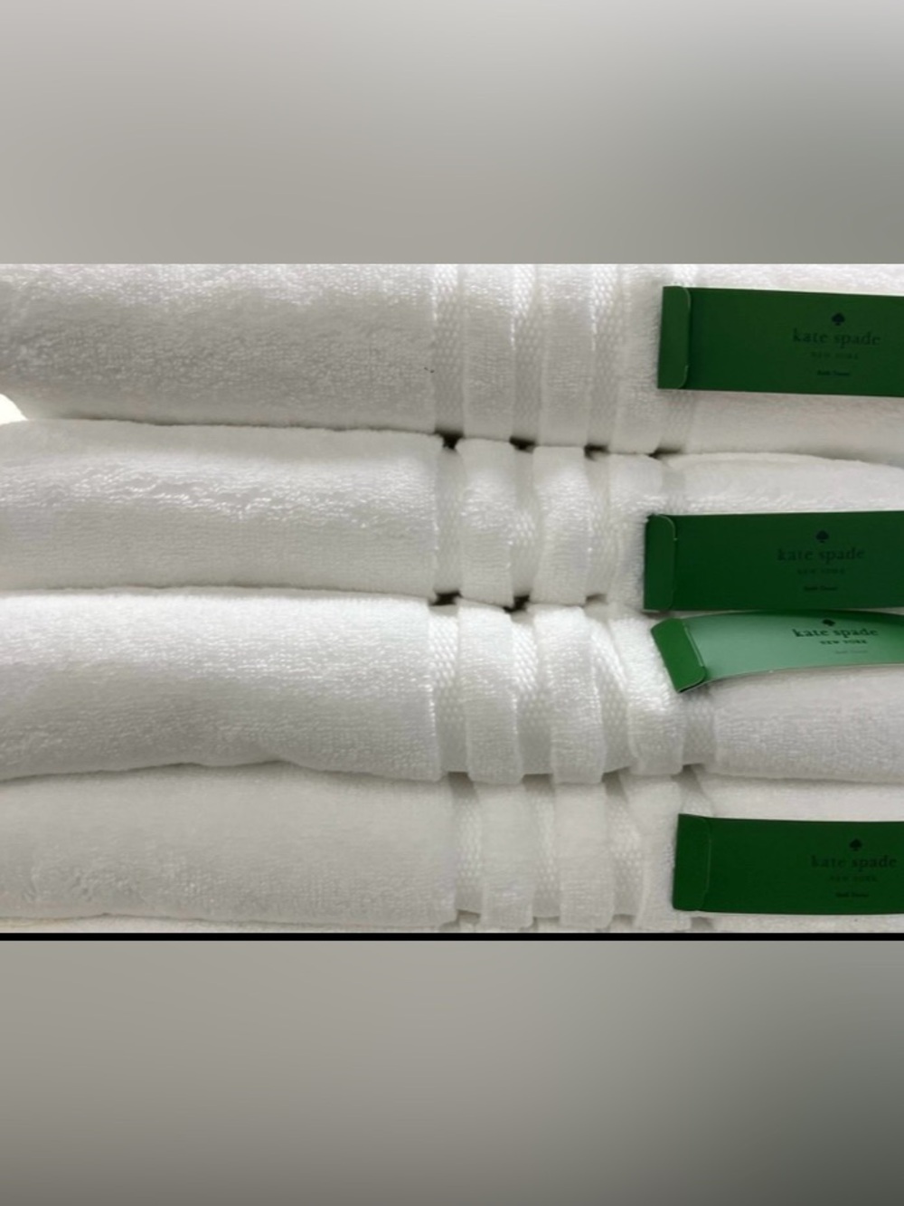 Kate Spade 4 SET Large WHITE BathTowels New